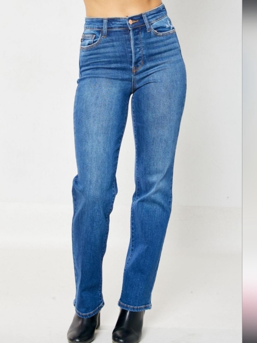 Judy Blue Blue Morpho High Rise Dad Jeans Straight Leg Size 1/25